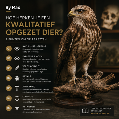 How do you recognise a high-quality taxidermy animal? High-quality taxidermy animal with attention to posture, anatomy and finish