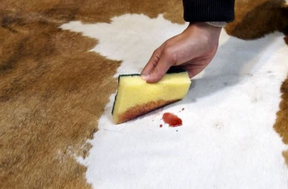 Cleaning cowhide